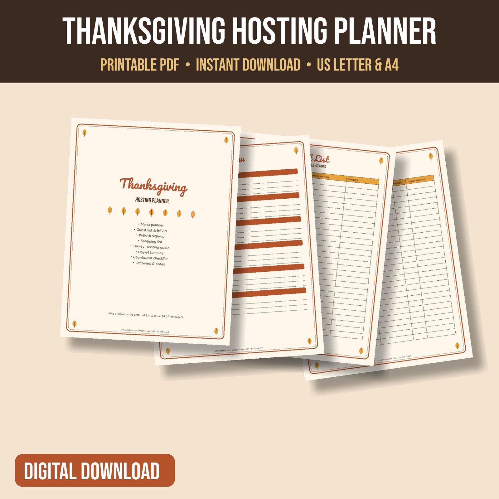 Thanksgiving Hosting Planner
